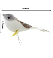 Tüylü Yapay Kuş, 7,50 cm - 1 Adet (Taba)
