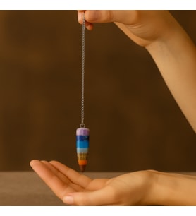 Doğal 7 Çakra Taşı Sarkaç  Enerji Dengeleyici Meditasyon Pendulumu