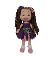 Lavanta Kıvırcık Saçlı Karnaval Bebek Amigurumi Organik Oyuncak