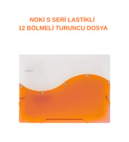 S Seri Lastikli 12 Bölmeli Dosya Turuncu 1 Adet