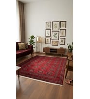 NAKIŞ Serisi Kırmızı Zeminli Motifli Şık Salon Halısı AF304 RED