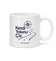 Kendi Yolunu Çiz Yazılı Baskılı Kupa Bardak Motivasyon Hediye