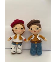 Maskot Toy Story Woody ve Jessie Amigurumi Organik Oyuncak
