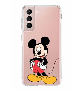 Samsung Galaxy S21  Kamera Korumalı Kapak Mickey Mouse Tasarımlı  Şeffaf  Kılıf