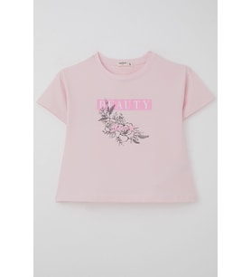 Breeze Kız Çocuk Tişört Çiçek Baskılı 8-14 Yaş, Pembe