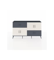Arges Konsol 3 Raflı 2 Çekmeceli 4 Kapaklı 176x30x99 Antrasit-Aytaşı/Antrasit