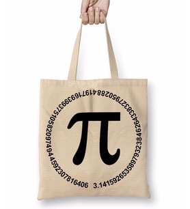 Matematik Daire Pi Sayısı Bez Çanta Uzun Saplı