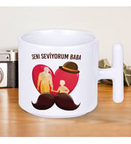 Seni Seviyorum Baba Baskılı Babalar Günü T Kupa Bardak