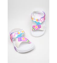 Günlük Unisex Çocuk Sandalet Esnek Kaymaz Taban Yazlık Ev Okul Kreş Ayakkabı PS940-PS955 (Beyaz-Pembe)