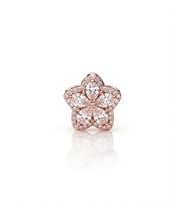 Kadın Çiçek Model Taşlı Rose Renk Gümüş Charm (Gümüş Gri)