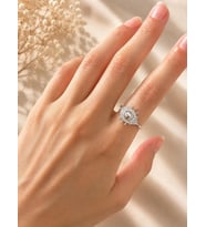 Taşlı Göz Desen Silver Yüzük