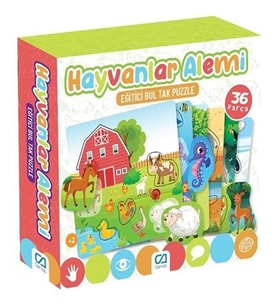 Hayvanlar Alemi Eğlenceli Bul Tak Puzzle - Mavi Su Dünyası (Çok Renkli)