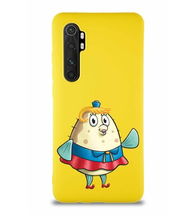 Xiaomi Mi Note 10 Lite Soft Premier Kapak Bayan Puff Tasarımlı Silikon Kılıf - Sarı (Şeffaf)