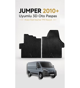 Jumper 2010+ Tpe Kauçuk Ticari Araç Paspası 3D Oto Paspas Araca Özel Kaymaz