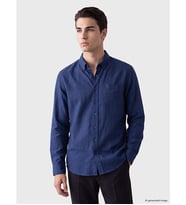 LCWAIKIKI Classic Lacivert Regular Fit Armürlü Erkek Gömlek