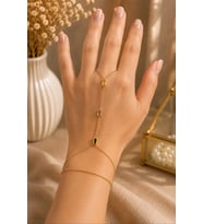 Taşlı Gold Şahmeran Bileklik – Model 2
