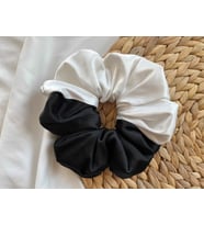 Saten Toka, Pofuduk Lüks Büyük Boy, Siyah ve Beyaz İki Renk Özel Yapım Bestseller White And Black