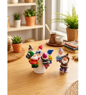 Saksıya Asılan Cüce Saksısıyla Set - Dekoratif Ev Aksesuarı
