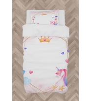 MEKTA HOME BEBEK VE ÇOCUK ODASI Unicorn ve Elmas Desenli Nevresim Takımı