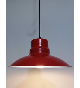 RİOLİGHT RETRO KIRMIZI İÇİ BEYAZ TEKLİ METAL SARKIT ÇAP: 30CM (Siyah)
