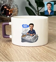 Kişiye Özel Karikatürlü Makine Mühendisi Lüks Fincan Mühendisler Günü Hediyesi