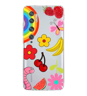 PrintiFy Xiaomi Mi Note 10 ile Uyumlu Water Color 5  Kamera Korumalı Şeffaf  Kılıf