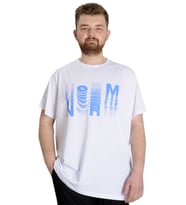 Mode XL Büyük Beden Erkek T-shirt NORM 23147 Beyaz