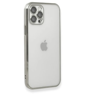 Newface iPhone 12 Pro Max Kılıf Razer Lensli Silikon - Gümüş