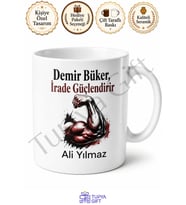 Vücut Geliştirme Temalı Baskılı Kupa Bardak Spor Motivasyon Hediye