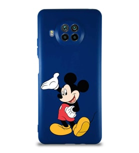 Xiaomi Mi 10T Lite Soft Premier Kapak Mickey Mouse-C Tasarımlı Silikon Kılıf - Lacivert (Şeffaf)