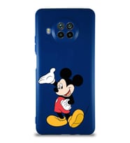 Xiaomi Mi 10T Lite Soft Premier Kapak Mickey Mouse-C Tasarımlı Silikon Kılıf - Lacivert (Şeffaf)