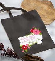 BK Gift Kişiye Özel İsimli Anneler Günü Tasarımlı Antrasit Kumaş Bez Çanta, Baskılı Omuz Çantası, Alışveriş Çantası, Anneler Günü Hediyesi, Anneye Hediye-6