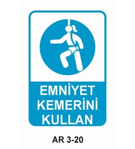 EMNİYET KEMERİ KULLAN KADIN FİGÜRLÜ İŞ GÜVENLİĞİ UYARI LEVHASI 1 ADET PVC 21 X 29CM