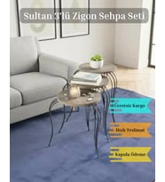 Sultan 3'lü Tel Zigon Sehpa Seti
