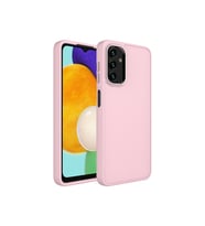 Samsung Galaxy A04 Uyumlu Kılıf Metal Çerçeve ve Buton Tasarımlı Silikon Zore Luna Kapak