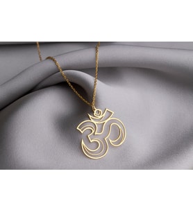 Ohm Kolye, Meditasyon Kolye, Minik Altın Takılar, Ohm Charm Kolye
