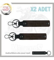 Biker Tarzına Özel Hediyelik, İsim Plaka ve 0 Rh (+) Kan Grubu Yazılı x2 Anahtarlık Set, K Kahve-Syh (Çok Renkli)