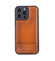 Bouletta Apple iPhone 14 Pro Max Uyumlu Deri Standlı Kapak RST2EF (Taba)