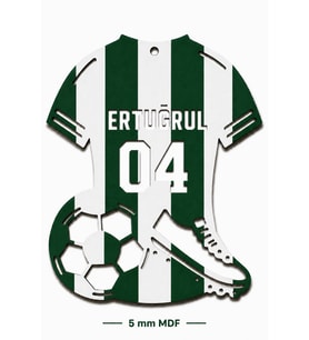 “Kişiye Özel Futbol Forma Tasarımlı Duvar Dekoru (IŞIKSIZ) – İsim & Numara”