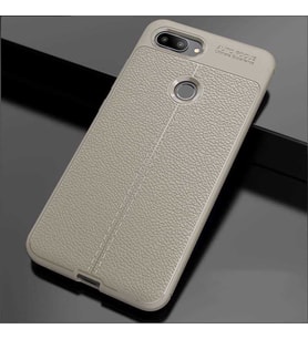 Xiaomi Mi 8 Lite Kılıf Deri Tarzı Niss Silikon Case (Gri)