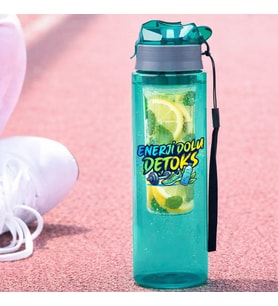 BK Gift Detoks Tasarımlı Süzgeç Hazneli Suluk 800 ml -6, BPA İçermeyen Detoks Matara