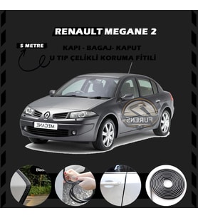Renault Megane 2 Oto Araç Kapı Koruma Fitili 5metre Parlak Siyah Renk