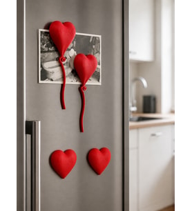 3D Baskı 4lü Kalp Balon Magnet Seti - Dekoratif Buzdolabı Magneti, Fotoğraf ve Not Tutucu
