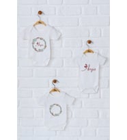 Pia Baby Premium %100 Pamuk İsme Özel Organik Baskılı Üçlü Set Çıtçıtlı Bebek Body Zıbın Modelleri 5017-18 (Ekru)