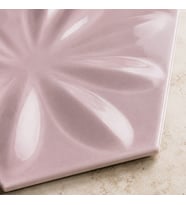 Armada Çini 15x17 Cm Çiçekli Açık Pembe Altıgen Seramik