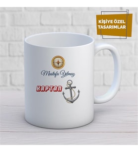 Kişiye Özel İsim Yazılabilir Kaptan Kupa Bardak