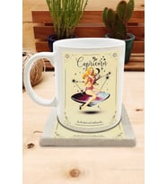 Burçlar/Oğlak Burcu Set 8 - Standart Kupa-Taş Bardak Altlığı 1