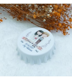 30 Adet Nikah Şekeri Kapak Açacak Uv Baskılı Nişan Hediyeliği Nikah Şekeri 6 cm-