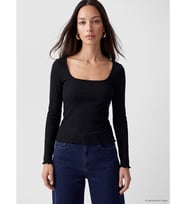LC WAIKIKI Siyah U Yaka Kadın Fitilli Body