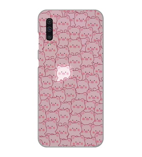 Samsung Galaxy A50 - A30S Uyumlu Cute Pink Pig Tasarımlı Şeffaf Telefon Kılıfı